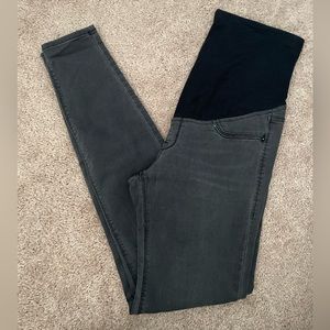 H&M Maternity Super Skinny High Rib MAMA Faded Black Stretchy Denim Jeans - 8
